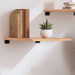 Berkfield Home Wall Shelf Light Brown 40x50x2 cm Treated Solid Wood Oak - Size: 40 x 50 x 2 cm - thumbnail 2