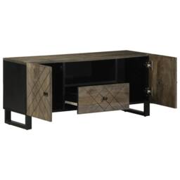 Berkfield Home TV Cabinet Black 105x33x46 cm Solid Wood Mango - Size: 105 x 33 x 46 cm