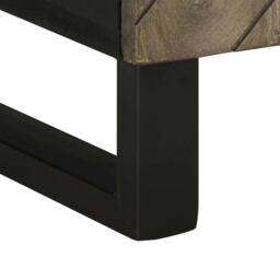 Berkfield Home TV Cabinet Black 105x33x46 cm Solid Wood Mango - Size: 105 x 33 x 46 cm - thumbnail 9