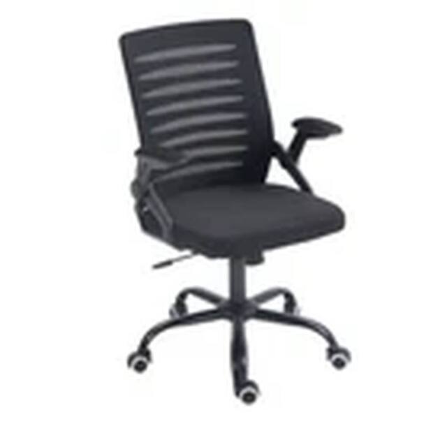 EONLION Mid-Back Office Chair Flip-Up Armrest Desk Swivel Chair Black - image 1