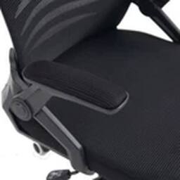 EONLION Mid-Back Office Chair Flip-Up Armrest Desk Swivel Chair Black - thumbnail 4