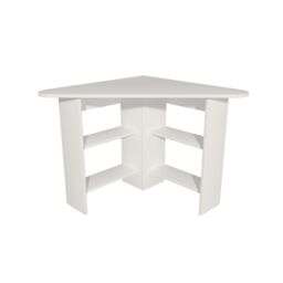 Destina Home Corner Computer Desk with Shelves in White - Size: 1 Pack