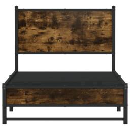 Berkfield Home Metal Bed Frame without Mattress Smoked Oak 80x200 cm in Brown - thumbnail 5