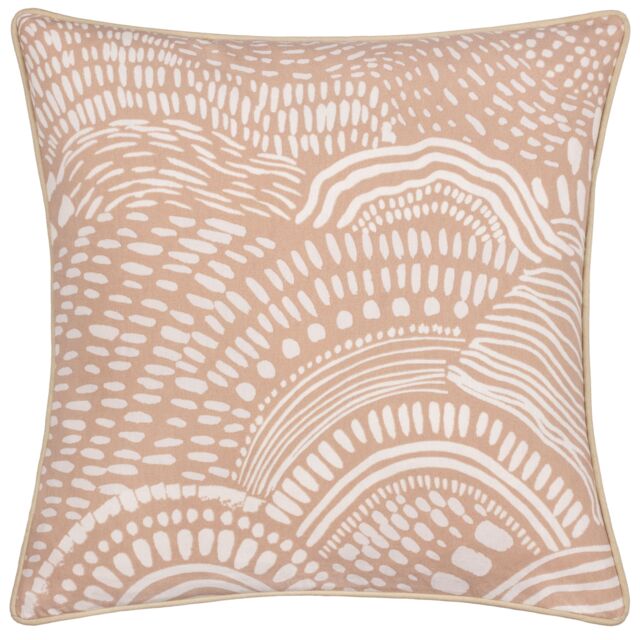 HOEM Nola Abstract 100% Cotton Cushion in Beige - Size: 45 cm x 45 cm - image 1