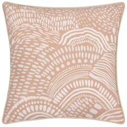HOEM Nola Abstract 100% Cotton Cushion in Beige - Size: 45 cm x 45 cm
