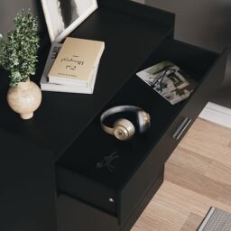 Home Discount Vida Designs Dalby 2 Door 1 Drawer Shoe Cabinet Storage in Black - thumbnail 7