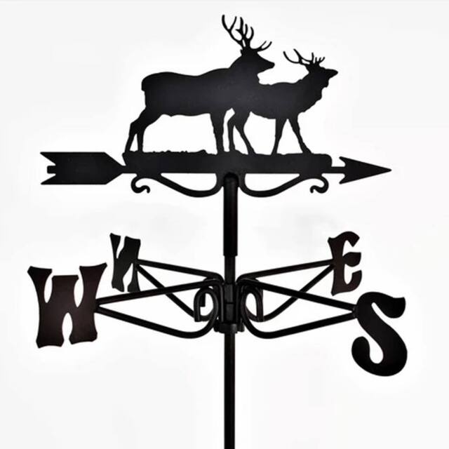 Buttercup Farm Mini Stag Weathervane - Steel - L38 x W38 x H54 cm - Black - image 1