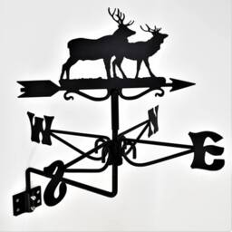 Buttercup Farm Mini Stag Weathervane - Steel - L38 x W38 x H54 cm - Black - thumbnail 2