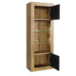 Mex Furniture LTD Display Cabinet Illume 170cm - Dark Oak & Black Matt Doors, LED Lights - thumbnail 9