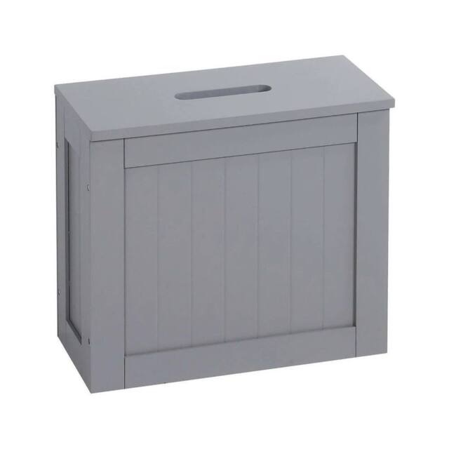 KORVIXA GREY WOODEN SLIMLINE BATHROOM STORAGE - Size: 900mm - image 1