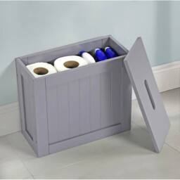 KORVIXA GREY WOODEN SLIMLINE BATHROOM STORAGE - Size: 900mm - thumbnail 3