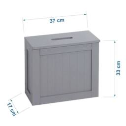 KORVIXA GREY WOODEN SLIMLINE BATHROOM STORAGE - Size: 900mm - thumbnail 2