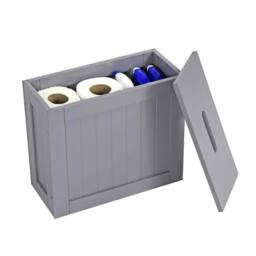 KORVIXA GREY WOODEN SLIMLINE BATHROOM STORAGE - Size: 900mm - thumbnail 4