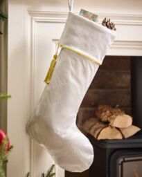 Dibor Set of 4 Silver Kensington Velvet Xmas Gift Decoration Christmas Stocking - Size: 4 Pack