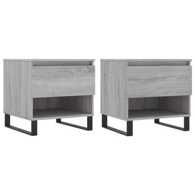 Berkfield Home Coffee Tables 2 pcs Grey Sonoma 50x46x50 cm Engineered Wood - Size: 50 x 46 x 50 cm - image 1