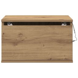 Berkfield Home Bedside Cabinet with LED Wall-Mounted Artisan Oak 50x36x30 cm in Brown - Size: 50 x 36 x 30 cm - thumbnail 6