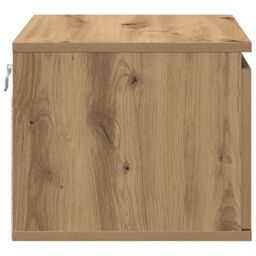 Berkfield Home Bedside Cabinet with LED Wall-Mounted Artisan Oak 50x36x30 cm in Brown - Size: 50 x 36 x 30 cm - thumbnail 7