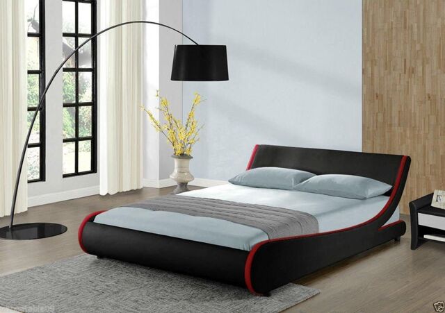 Home Detail Galactic Black with Red Stripes Curve Bed - Size: King - image 1