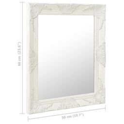 Berkfield Home Wall Mirror Baroque Style 50x60 cm White - thumbnail 6