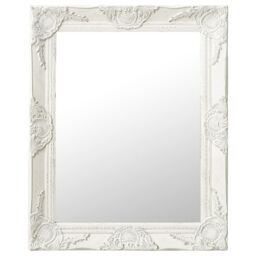 Berkfield Home Wall Mirror Baroque Style 50x60 cm White