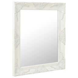 Berkfield Home Wall Mirror Baroque Style 50x60 cm White - thumbnail 2