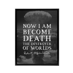 "Artery8 Slate Quote Robert Oppenheimer Framed Canvas Wall Art Print in Grey - Size: W18"" x H24""" - thumbnail 1