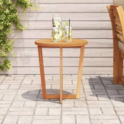 Berkfield Home Garden Side Table Round √ò55x60 cm Solid Wood Acacia in Brown - Size: 55x60 cm - thumbnail 1