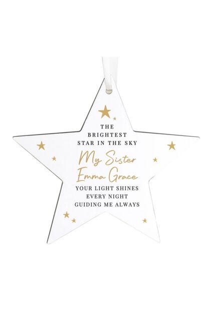 Personalised Memento Company Personalised Christmas Memorial Star Ornament in White - image 1