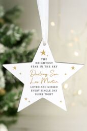 Personalised Memento Company Personalised Christmas Memorial Star Ornament in White - thumbnail 4