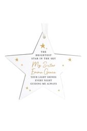 Personalised Memento Company Personalised Christmas Memorial Star Ornament in White - thumbnail 1
