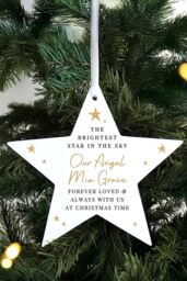 Personalised Memento Company Personalised Christmas Memorial Star Ornament in White - thumbnail 3