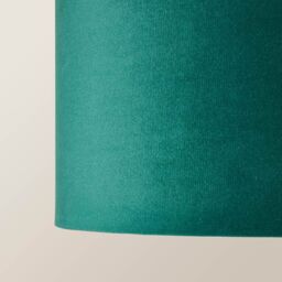 ValueLights Reni Forest Green Velvet Easy Fit Drum Ceiling Lamp Shade in Bottle Green - Size: Large - thumbnail 4