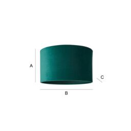 ValueLights Reni Forest Green Velvet Easy Fit Drum Ceiling Lamp Shade in Bottle Green - Size: Large - thumbnail 9