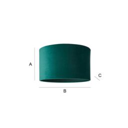 ValueLights Reni Forest Green Velvet Easy Fit Drum Ceiling Lamp Shade in Bottle Green - Size: Large - thumbnail 7