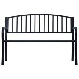 Berkfield Home Durable Garden Bench 125 cm Black Steel - thumbnail 3