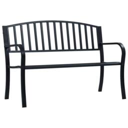 Berkfield Home Durable Garden Bench 125 cm Black Steel - thumbnail 2