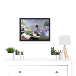 Artery8 Georges Seurat Bathers At Asnieres Painting Artwork Framed Wall Art Print A4 in Black - thumbnail 2