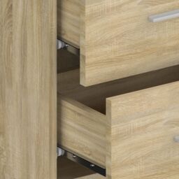 Berkfield Home Bed Headboard with Cabinets Sonoma Oak Engineered Wood in Brown - thumbnail 6