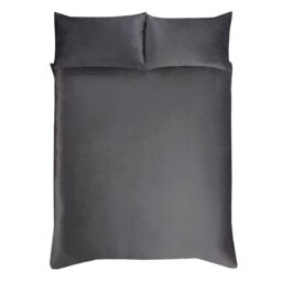 Smart Living Luxury Soft & Elegant Matte Velvet Duvet Cover Set with Pillowcases in Charcoal - Size: Super King - thumbnail 4