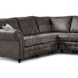 Furnishings For Less UK Oakland Tan Chesterfield 5 Seater L Shape Large Corner Sofa in Charcoal - thumbnail 2