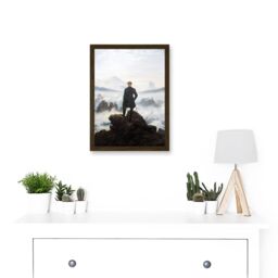 Artery8 Friedrich Wanderer Above Sea Fog Painting Artwork Framed Wall Art Print A4 in Brown - thumbnail 2