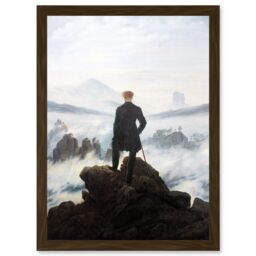 Artery8 Friedrich Wanderer Above Sea Fog Painting Artwork Framed Wall Art Print A4 in Brown - thumbnail 1