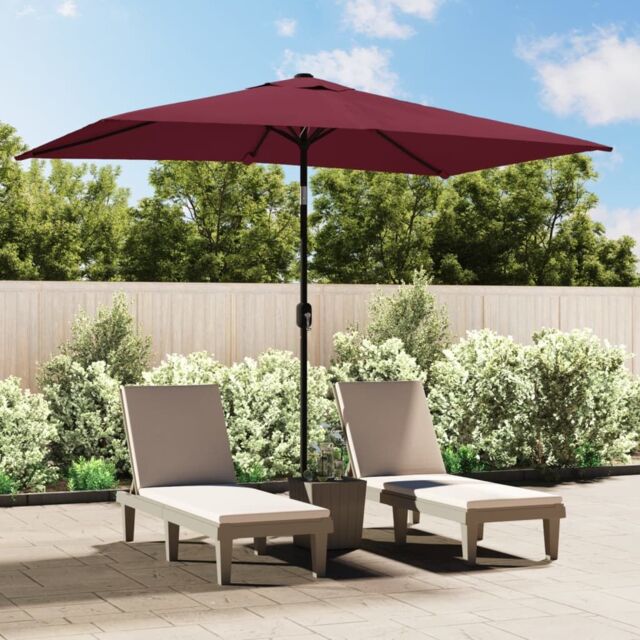 Berkfield Home Outdoor Parasol with Metal Pole 300x200 cm Bordeaux Red - image 1