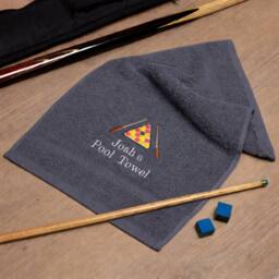 Duncan Stewart Personalised Pool Player Towel in Grey - thumbnail 1