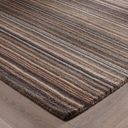 The Rug Shop UK Brown Handmade Modern Easy to clean Striped Area Rug - Size: 160 cm x 230 cm - thumbnail 3