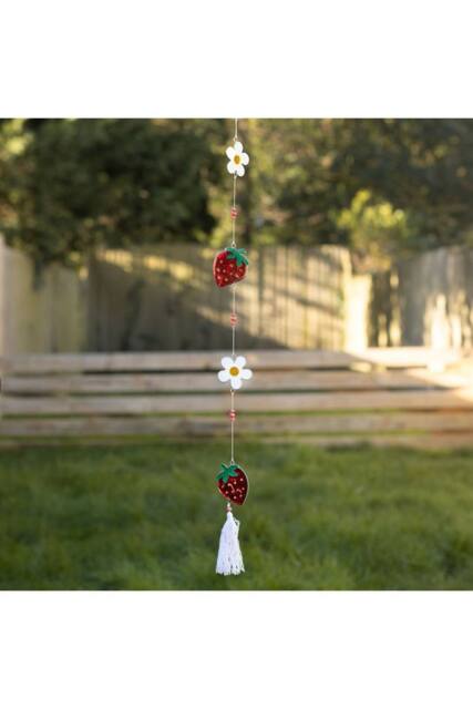 KDMD String of Daisy & Strawberry Suncatchers - Brighten Windows & Garden in Maroon - image 1