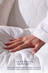 Snuggledown Luxury Cotton Quilted Pillow, Firm Support, 2 Pack in White - thumbnail 4