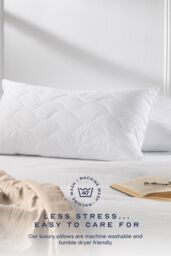 Snuggledown Luxury Cotton Quilted Pillow, Firm Support, 2 Pack in White - thumbnail 8