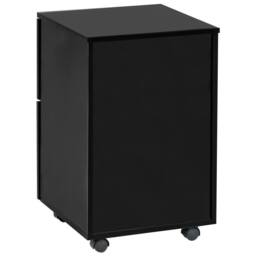 Wyld and Coco Black Wood Mobile Office Storage Unit Two Lockable - thumbnail 6