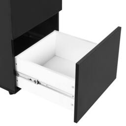 Wyld and Coco Black Wood Mobile Office Storage Unit Two Lockable - thumbnail 8